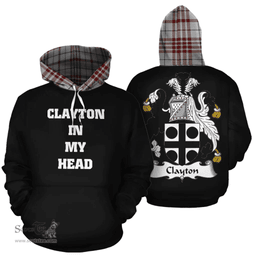 Clayton Clan Tartan Hoodie - In My Head Style Scottish Plaid Tartan Plaid