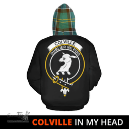 Colville Clan Tartan Hoodie - In My Head Style Scottish Plaid Tartan Plaid