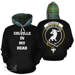 Colville Clan Tartan Hoodie - In My Head Style Scottish Plaid Tartan Plaid