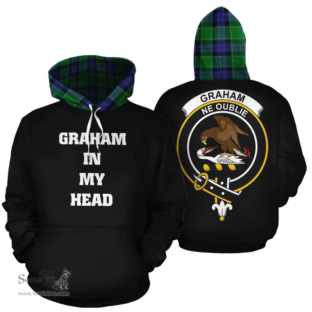 Scottish Graham of Menteith Modern Clan Tartan Hoodie - In My Head Style Scottish Plaid Tartan Plaid