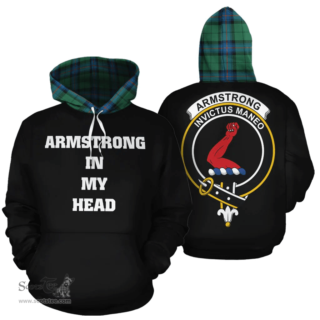 Armstrong Ancient Clan Tartan Hoodie - In My Head Style Scottish Plaid Tartan Plaid