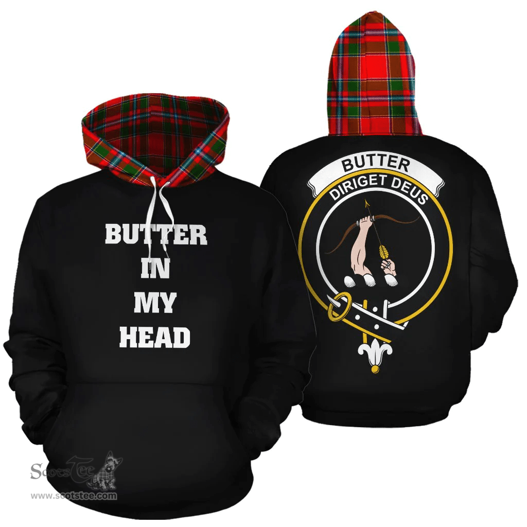 Butter Clan Tartan Hoodie - In My Head Style Scottish Plaid Tartan Plaid