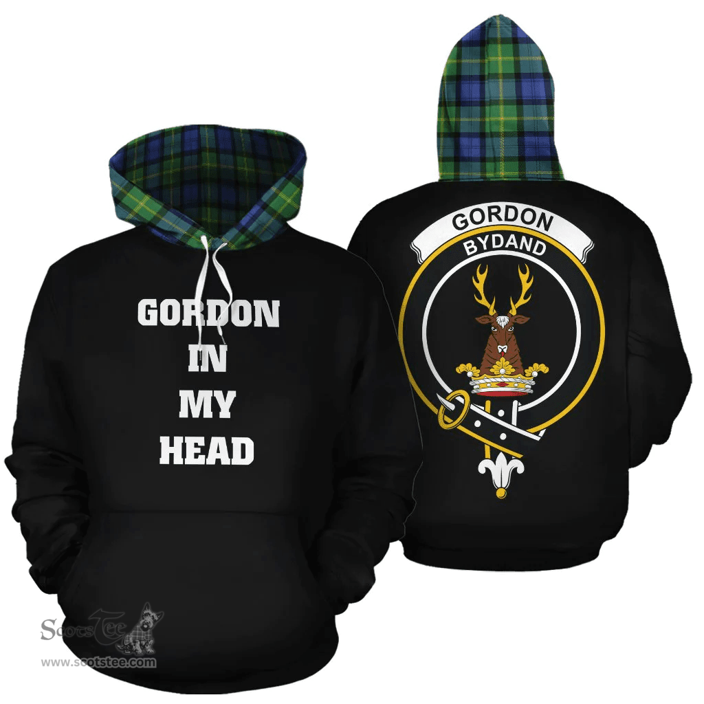 Scottish Gordon Old Ancient Clan Tartan Hoodie - In My Head Style Scottish Plaid Tartan Plaid