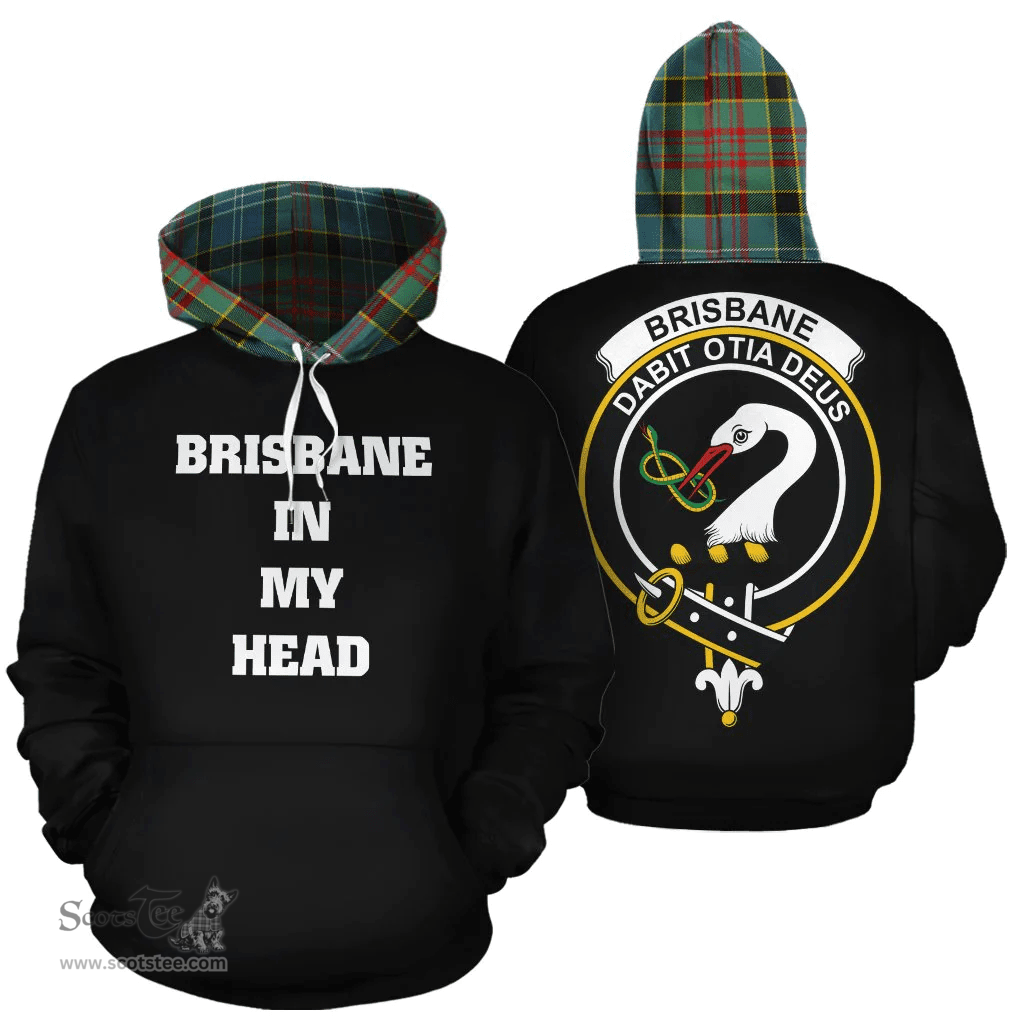 Brisbane modern Clan Tartan Hoodie - In My Head Style Scottish Plaid Tartan Plaid
