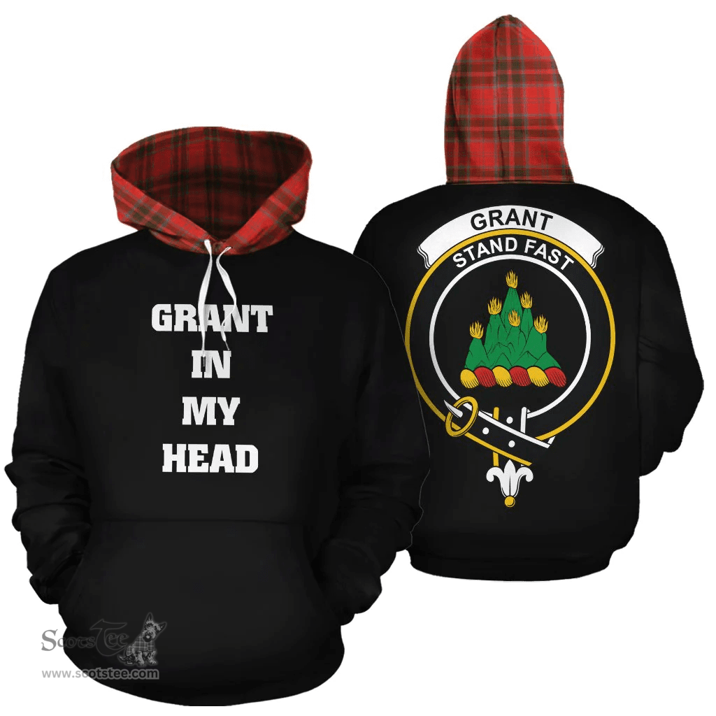 Scottish Grant Weathered Clan Tartan Hoodie - In My Head Style Scottish Plaid Tartan Plaid