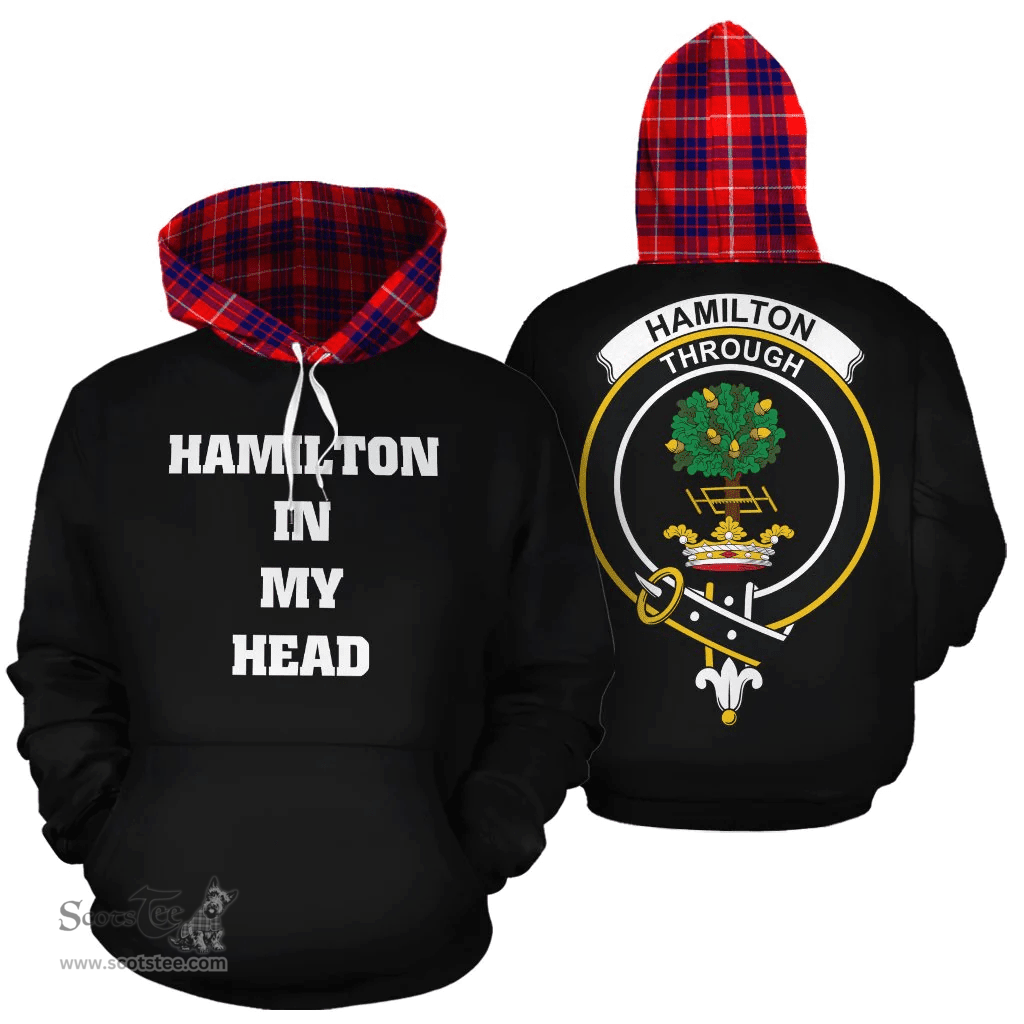 Scottish Hamilton Modern Clan Tartan Hoodie - In My Head Style Scottish Plaid Tartan Plaid