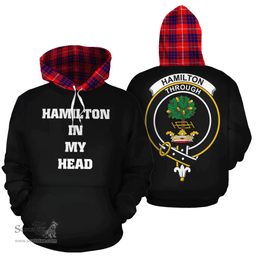 Scottish Hamilton Modern Clan Tartan Hoodie - In My Head Style Scottish Plaid Tartan Plaid