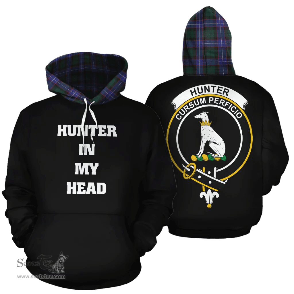 Scottish Hunter Modern Clan Tartan Hoodie - In My Head Style Scottish Plaid Tartan Plaid
