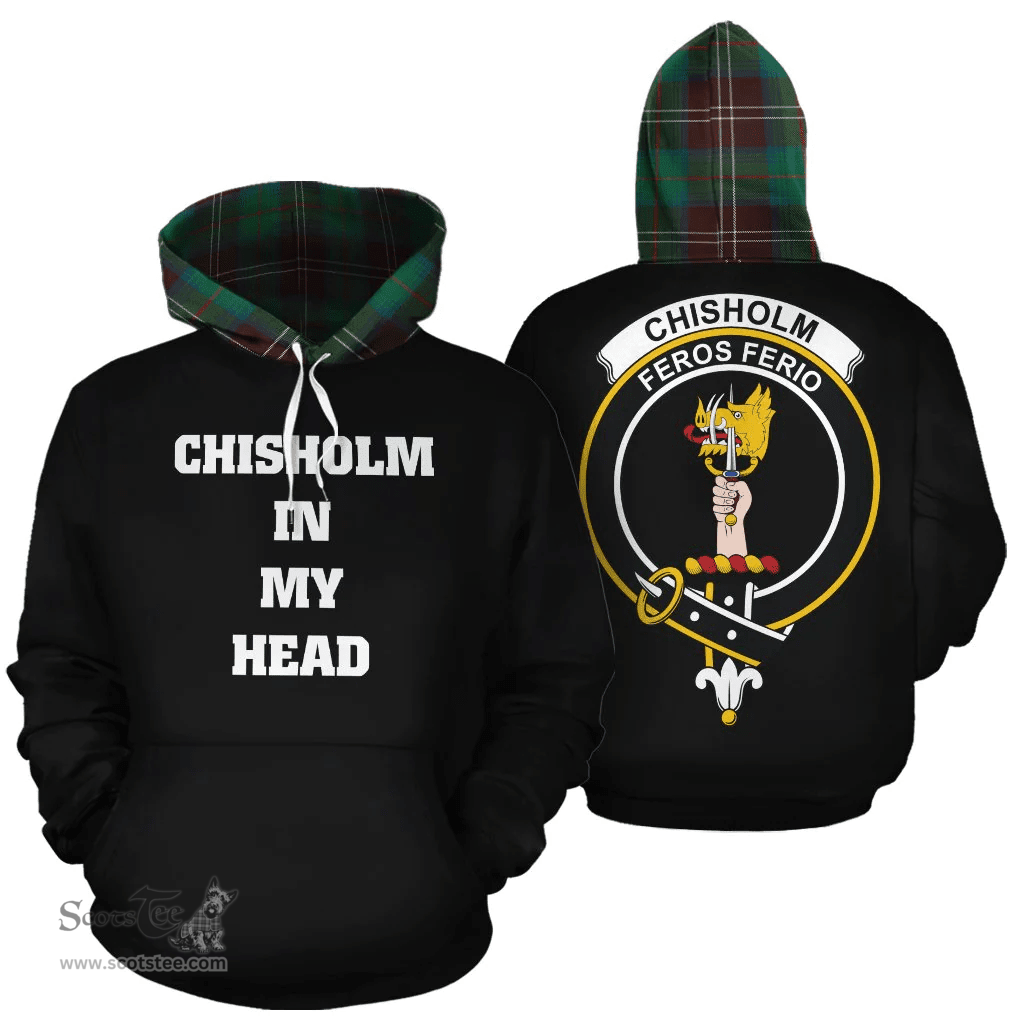 Chisholm Hunting Ancient Clan Tartan Hoodie - In My Head Style Scottish Plaid Tartan Plaid