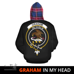 Scottish Graham of Menteith Red Clan Tartan Hoodie - In My Head Style Scottish Plaid Tartan Plaid