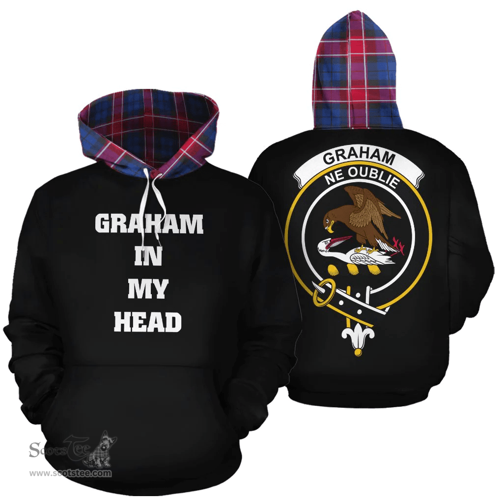 Scottish Graham of Menteith Red Clan Tartan Hoodie - In My Head Style Scottish Plaid Tartan Plaid