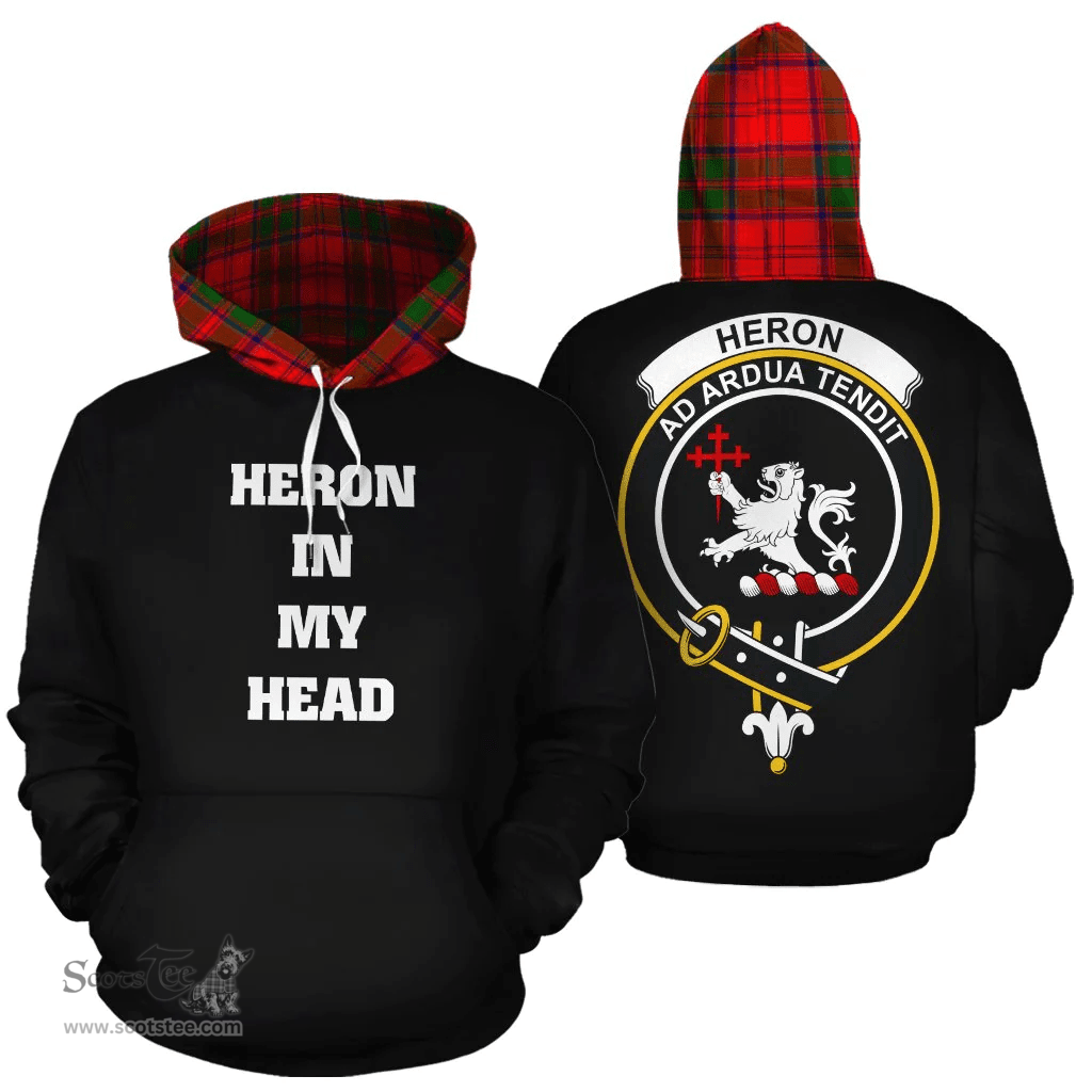 Scottish Heron Clan Tartan Hoodie - In My Head Style Scottish Plaid Tartan Plaid