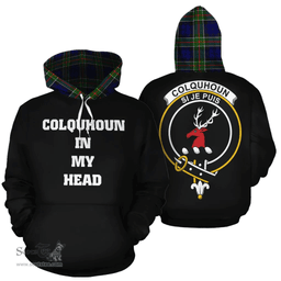 Colquhoun Modern Clan Tartan Hoodie - In My Head Style Scottish Plaid Tartan Plaid