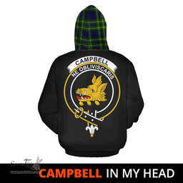 Campbell of Breadalbane Modern Clan Tartan Hoodie - In My Head Style Scottish Plaid Tartan Plaid