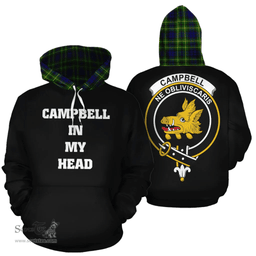 Campbell of Breadalbane Modern Clan Tartan Hoodie - In My Head Style Scottish Plaid Tartan Plaid