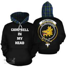 Campbell Argyll Ancient Clan Tartan Hoodie - In My Head Style Scottish Plaid Tartan Plaid
