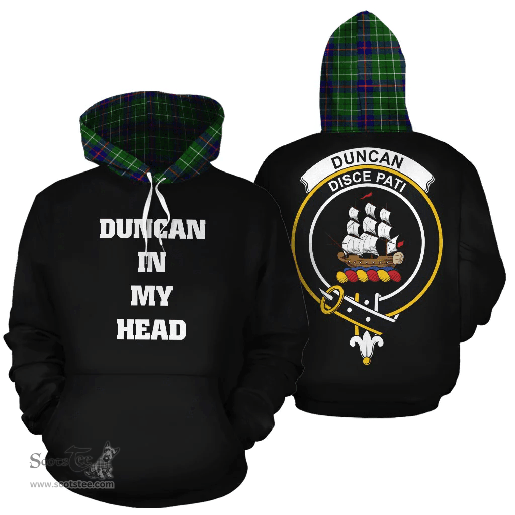 Duncan Modern Clan Tartan Hoodie - In My Head Style Scottish Plaid Tartan Plaid