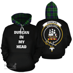 Duncan Modern Clan Tartan Hoodie - In My Head Style Scottish Plaid Tartan Plaid