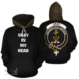 Scottish Gray Clan Tartan Hoodie - In My Head Style Scottish Plaid Tartan Plaid