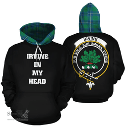 Scottish Irvine Ancient Clan Tartan Hoodie - In My Head Style Scottish Plaid Tartan Plaid