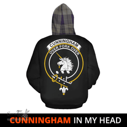 Cunningham Dress Blue Dancers Clan Tartan Hoodie - In My Head Style Scottish Plaid Tartan Plaid