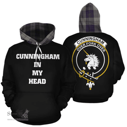 Cunningham Dress Blue Dancers Clan Tartan Hoodie - In My Head Style Scottish Plaid Tartan Plaid