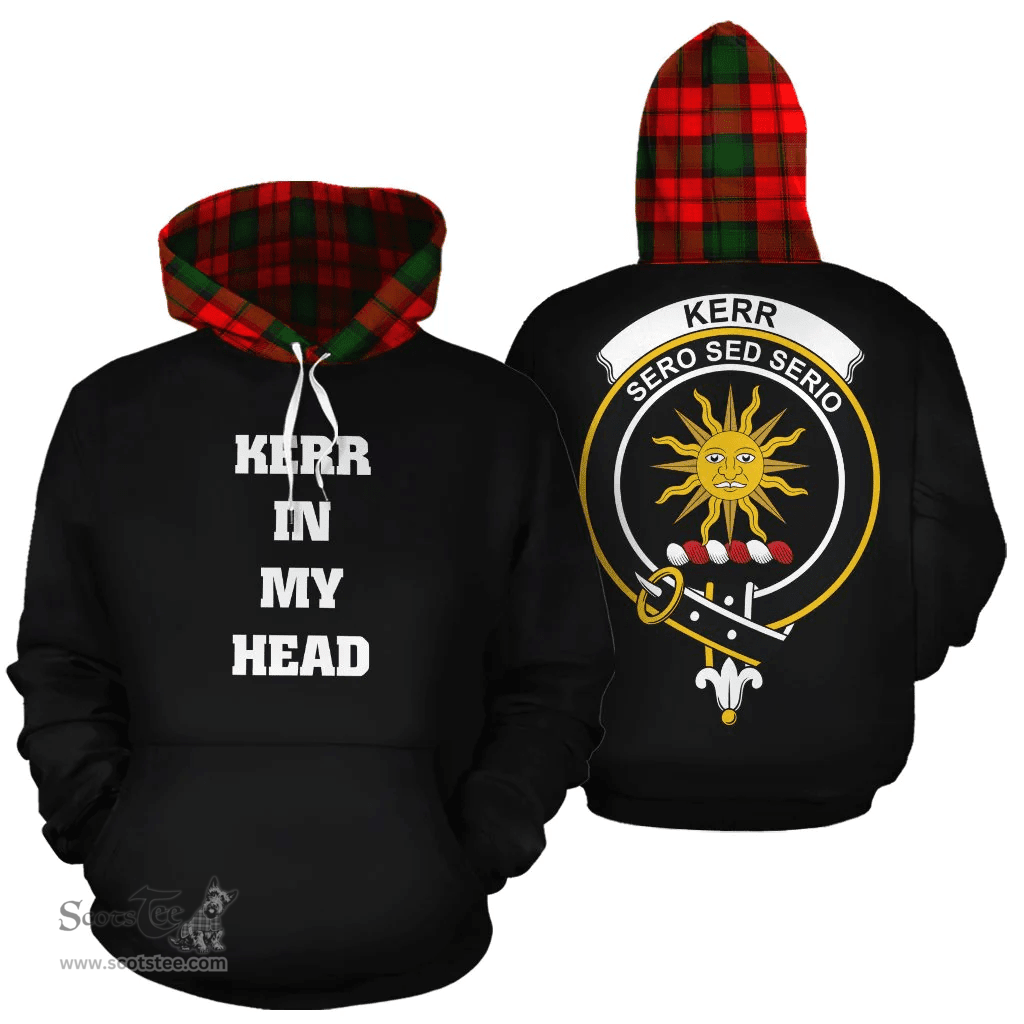 Scottish Kerr Modern Clan Tartan Hoodie - In My Head Style Scottish Plaid Tartan Plaid