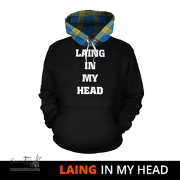 Scottish Laing Clan Tartan Hoodie - In My Head Style Scottish Plaid Tartan Plaid
