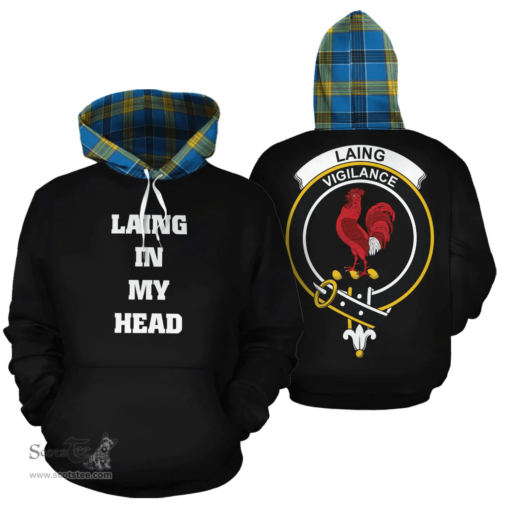 Scottish Laing Clan Tartan Hoodie - In My Head Style Scottish Plaid Tartan Plaid