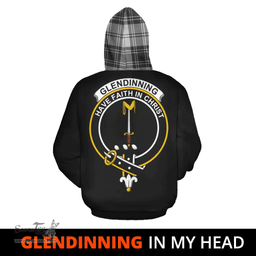 Scottish Glendinning Clan Tartan Hoodie - In My Head Style Scottish Plaid Tartan Plaid