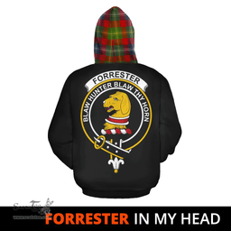 Scottish Forrester Clan Tartan Hoodie - In My Head Style Scottish Plaid Tartan Plaid