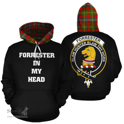 Scottish Forrester Clan Tartan Hoodie - In My Head Style Scottish Plaid Tartan Plaid