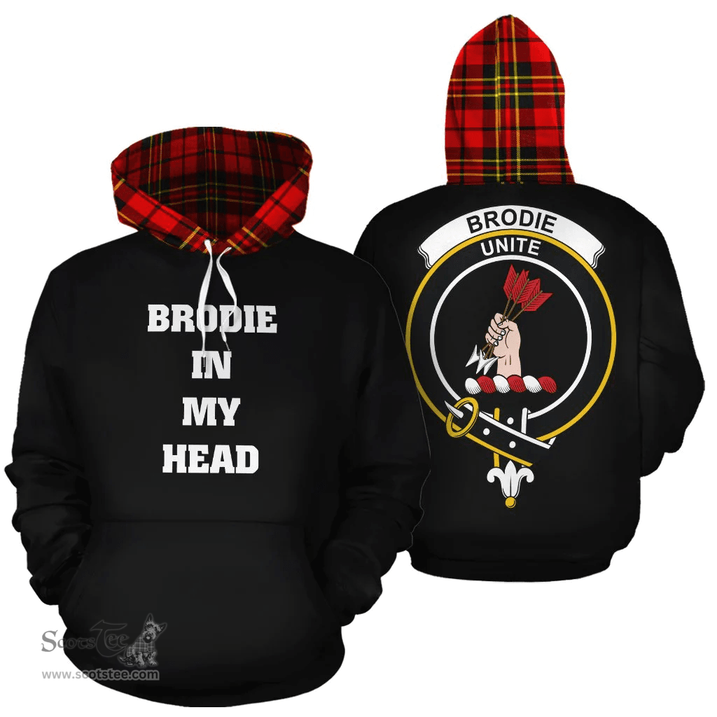 Brodie Modern Clan Tartan Hoodie - In My Head Style Scottish Plaid Tartan Plaid
