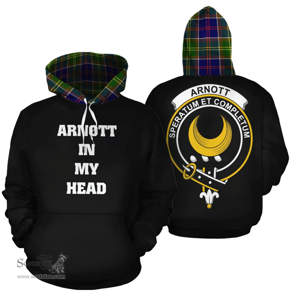 Arnott Clan Tartan Hoodie - In My Head Style Scottish Plaid Tartan Plaid