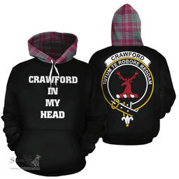 Crawford Ancient Clan Tartan Hoodie - In My Head Style Scottish Plaid Tartan Plaid