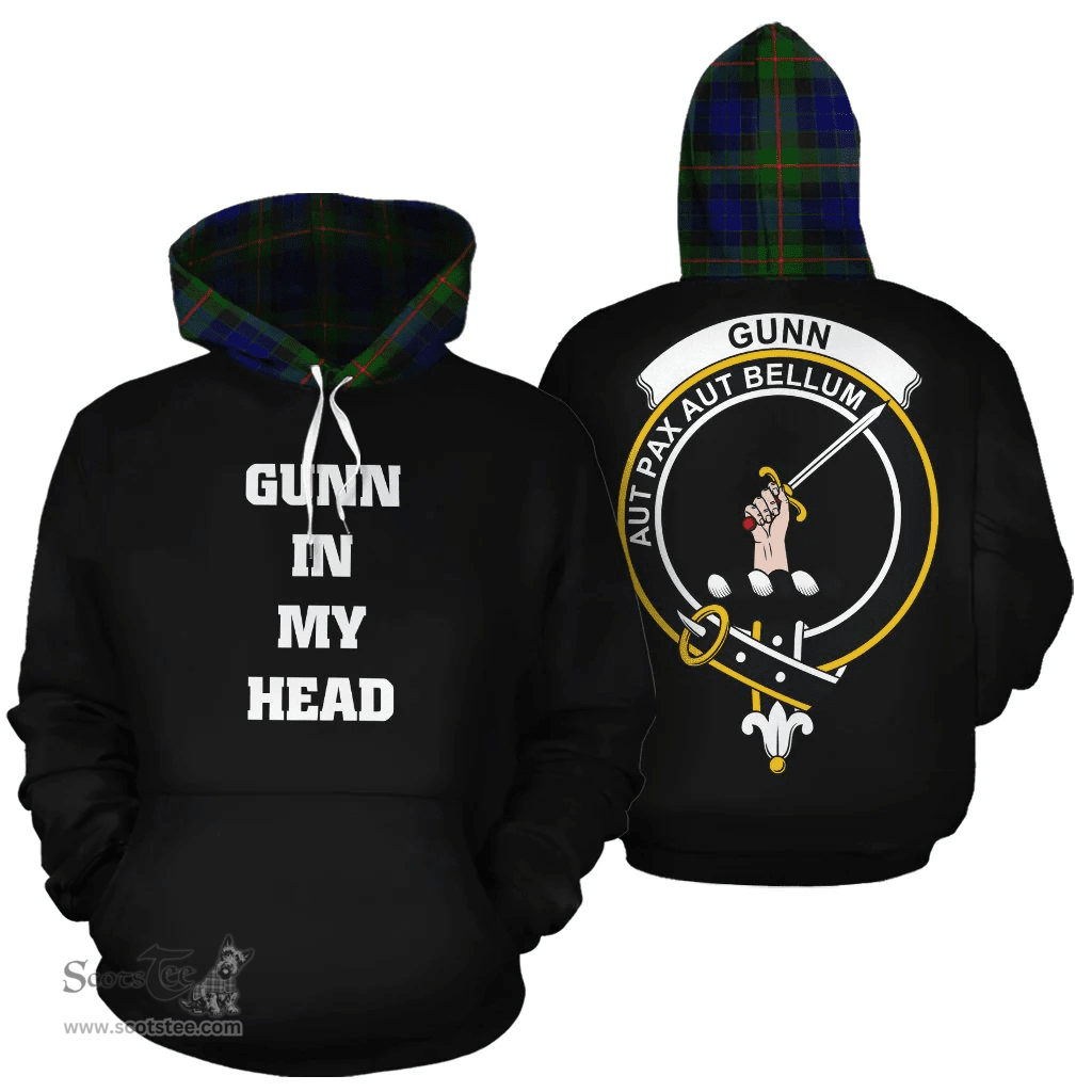 Scottish Gunn Modern Clan Tartan Hoodie - In My Head Style Scottish Plaid Tartan Plaid