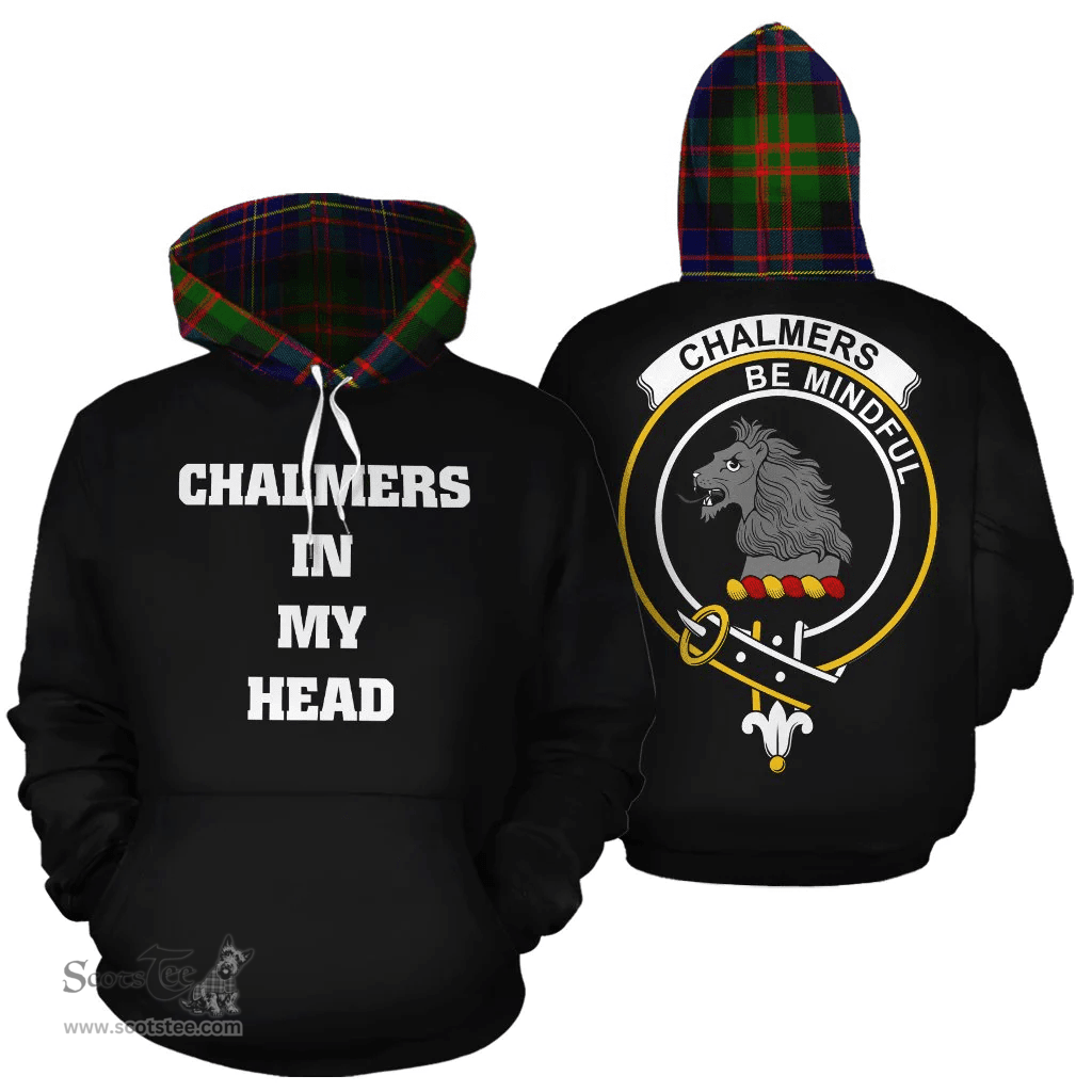 Chalmers Modern Clan Tartan Hoodie - In My Head Style Scottish Plaid Tartan Plaid