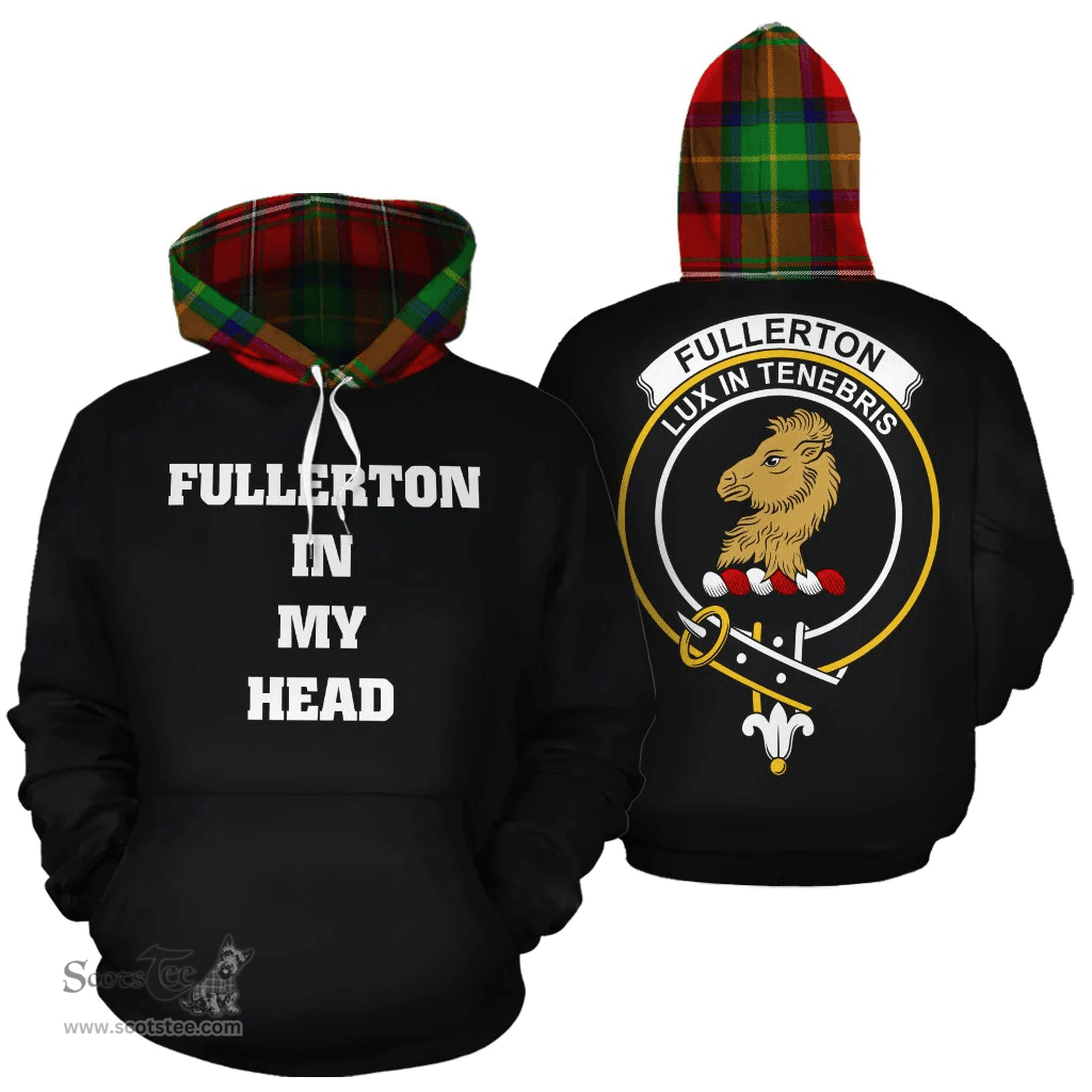 Scottish Fullerton Clan Tartan Hoodie - In My Head Style Scottish Plaid Tartan Plaid