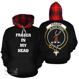 Scottish Fraser Modern Clan Tartan Hoodie - In My Head Style Scottish Plaid Tartan Plaid
