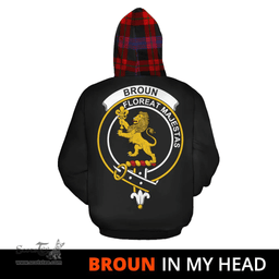 Broun Modern Clan Tartan Hoodie - In My Head Style Scottish Plaid Tartan Plaid
