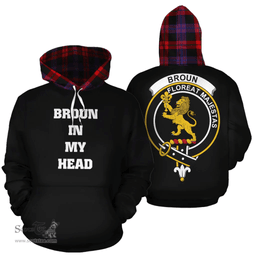 Broun Modern Clan Tartan Hoodie - In My Head Style Scottish Plaid Tartan Plaid