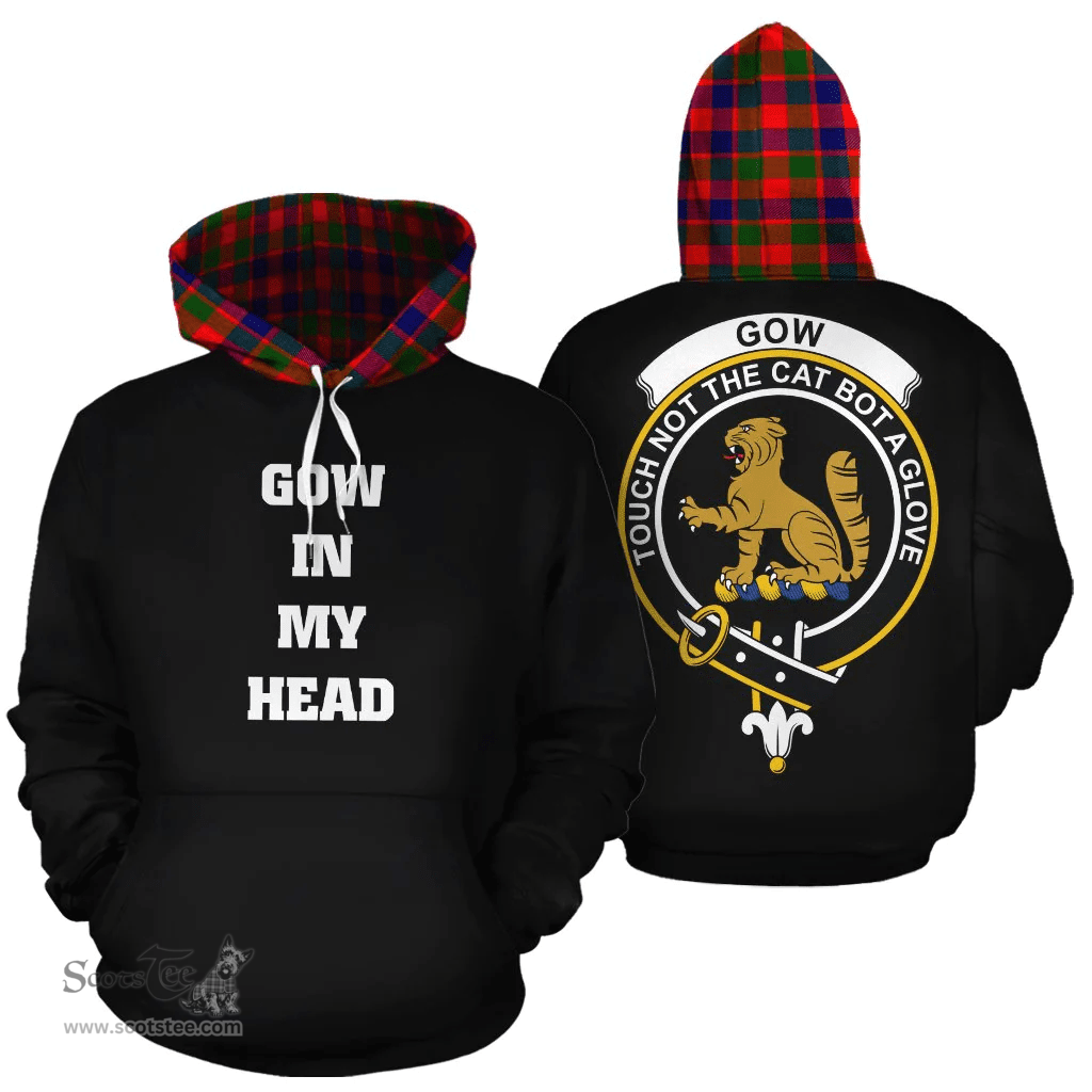 Scottish Gow Modern Clan Tartan Hoodie - In My Head Style Scottish Plaid Tartan Plaid