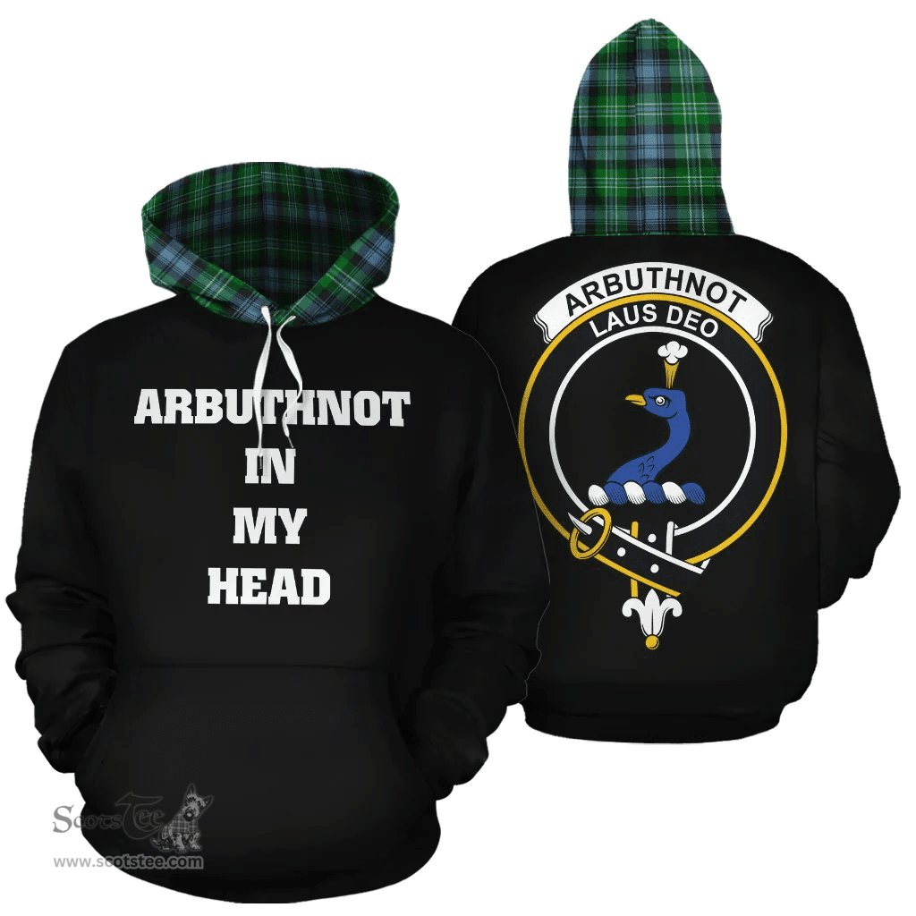 Arbuthnot Ancient Clan Tartan Hoodie - In My Head Style Scottish Plaid Tartan Plaid