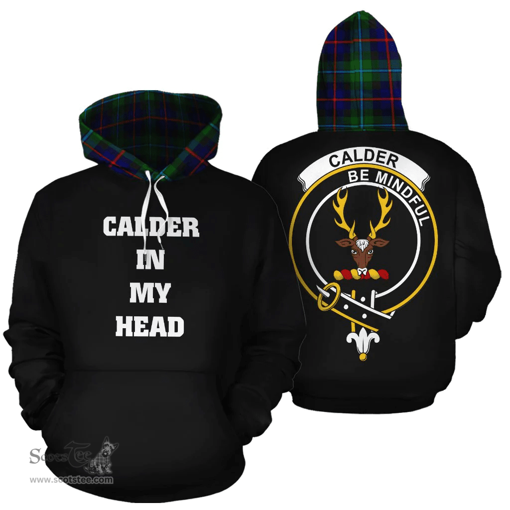 Calder Modern Clan Tartan Hoodie - In My Head Style Scottish Plaid Tartan Plaid