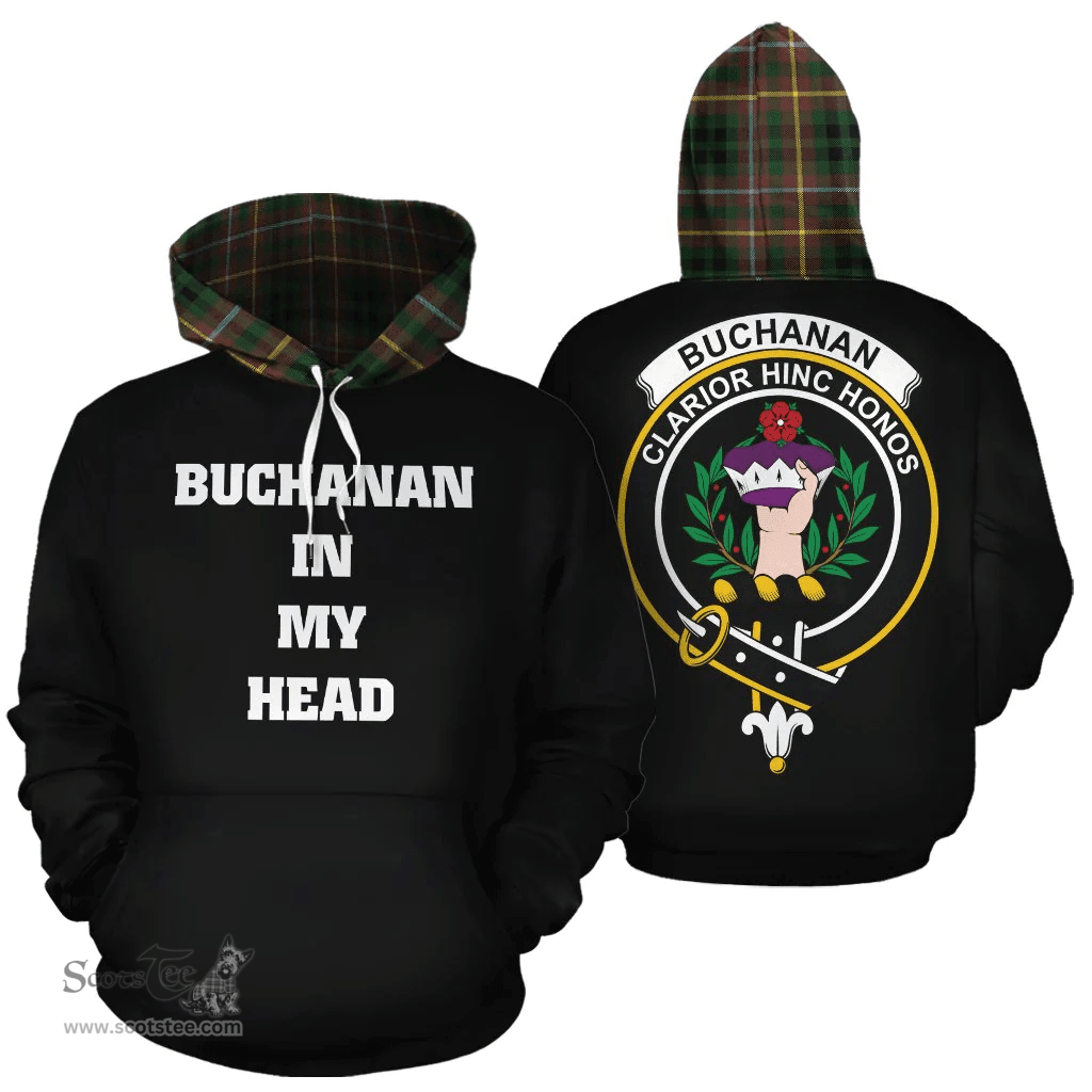 Buchanan Hunting Clan Tartan Hoodie - In My Head Style Scottish Plaid Tartan Plaid