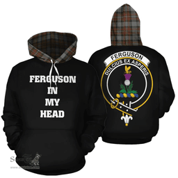 Ferguson Weathered Clan Tartan Hoodie - In My Head Style Scottish Plaid Tartan Plaid