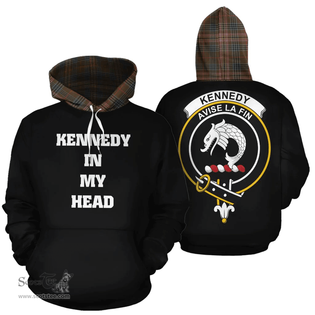 Scottish Kennedy Weathered Clan Tartan Hoodie - In My Head Style Scottish Plaid Tartan Plaid