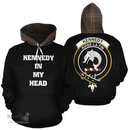 Scottish Kennedy Weathered Clan Tartan Hoodie - In My Head Style Scottish Plaid Tartan Plaid