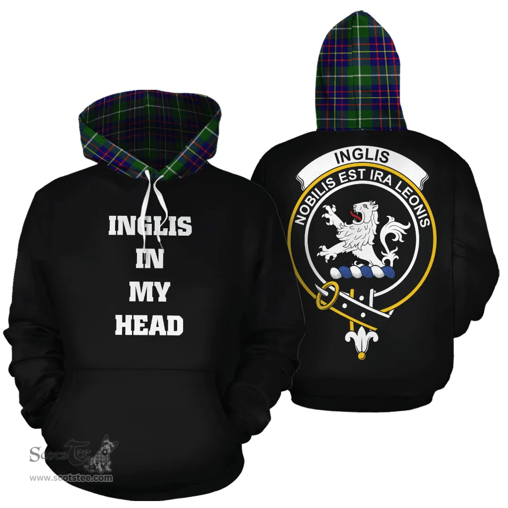 Scottish Inglis Modern Clan Tartan Hoodie - In My Head Style Scottish Plaid Tartan Plaid