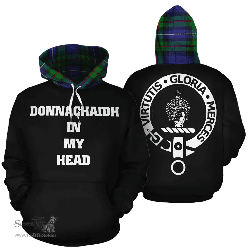 Donnachaidh Clan Tartan Hoodie - In My Head Style Scottish Plaid Tartan Plaid
